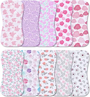 10-Pack Burp Cloths for Baby Boys and Girls - Organic Baby Burp Cloth,Baby Washcloths, Burp Rags, Large Neutral Burp Clothes for Newborn