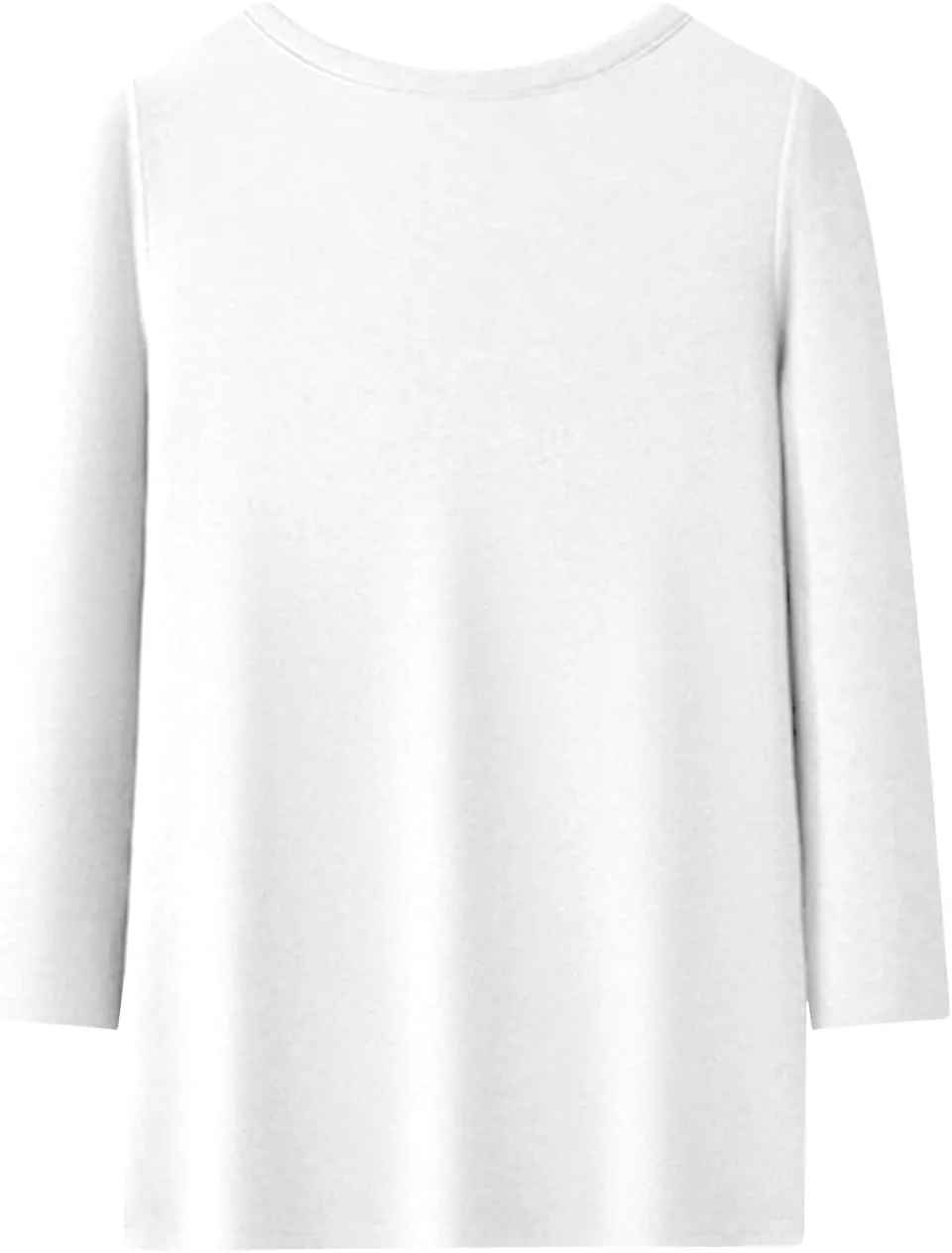 3/4 Length Sleeve Womens Tops Thermal Funny Shirts Dressy Fleece Three Quarter Length Blouses Crewneck Sweatshirt