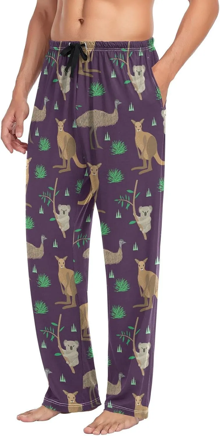 Aslsiy Mens Pajama Pants Autumn Pajama Bottoms Winter Lounge Sleep Pants