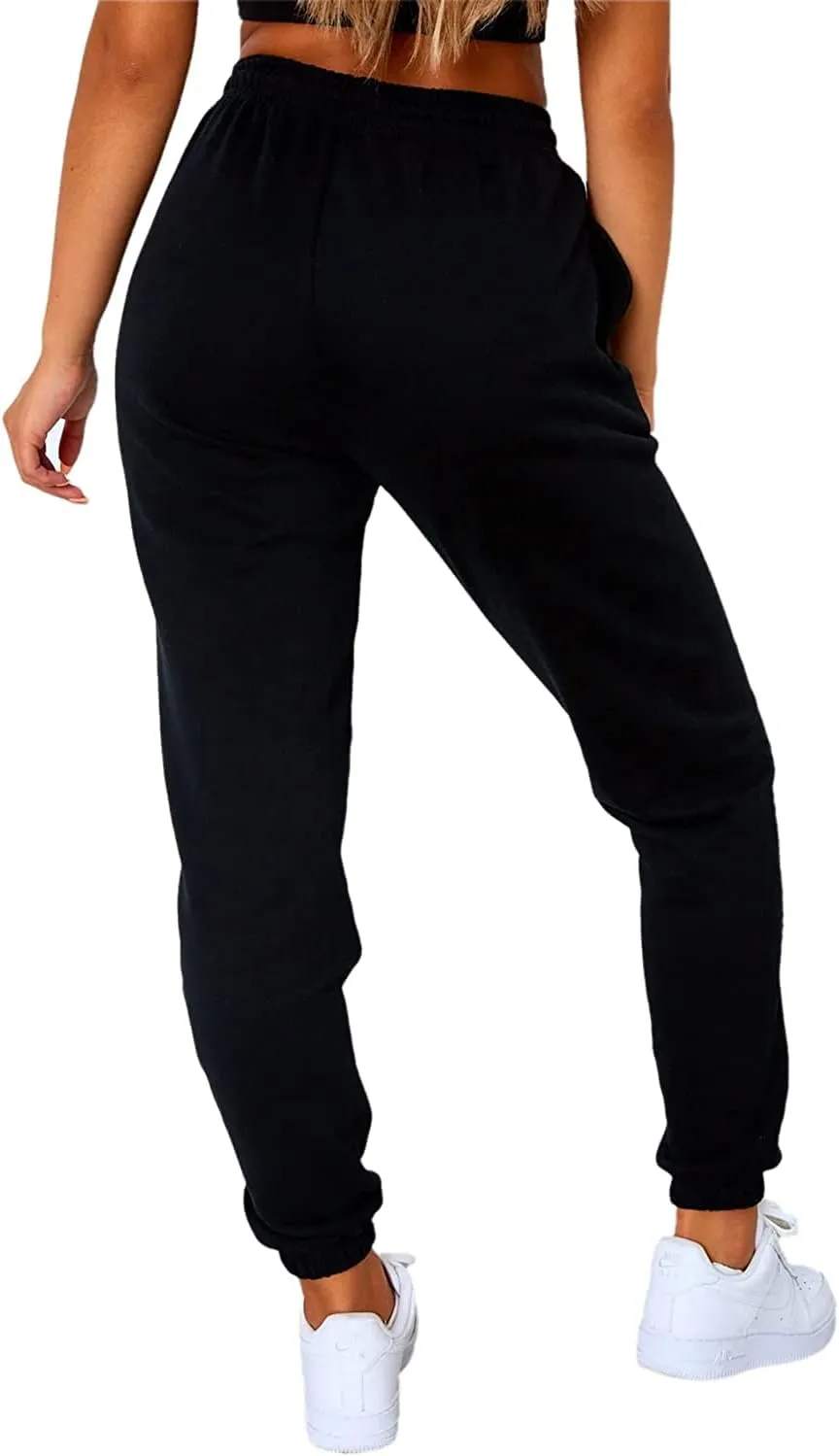 Autumn Active Athletic Sweatpants for Women Fleece Lined High Waisted Joggers Pant with Pockets
