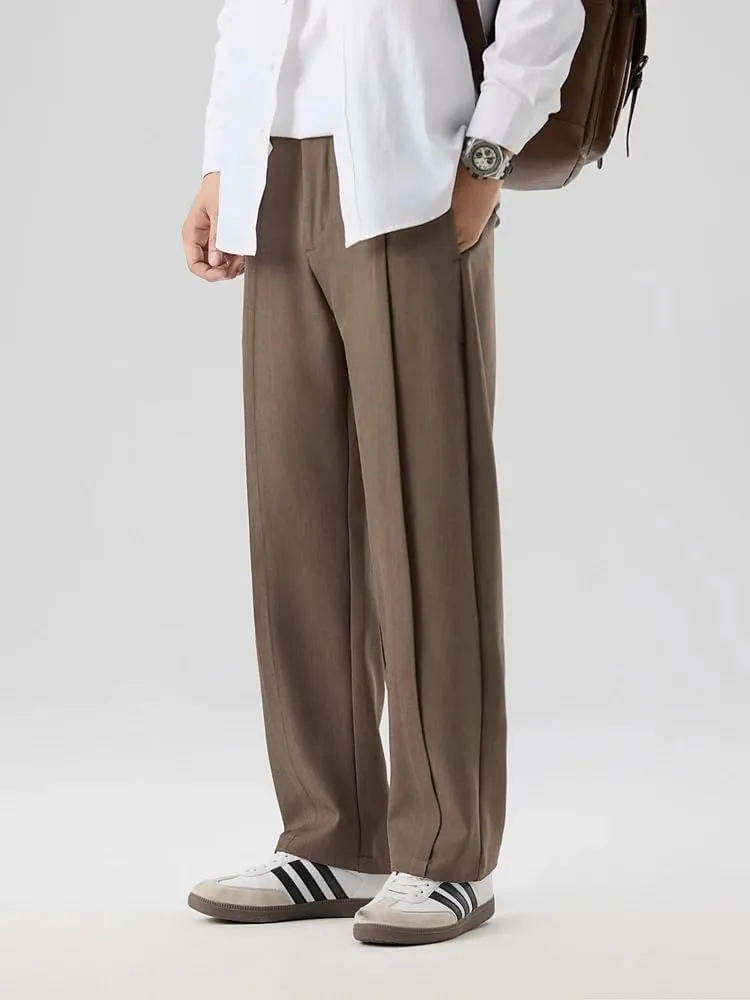 Autumn Casual Suit Pants Men's Pants Straight Loose Sweatpants Wide Leg Long Baggy Business Trousers