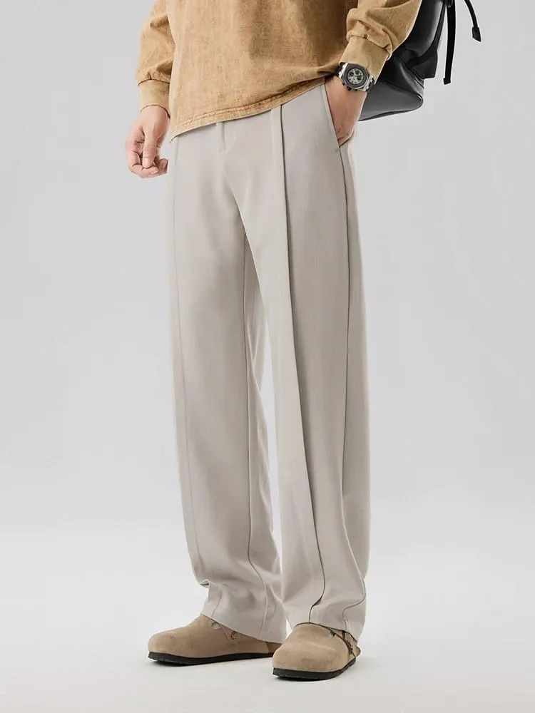 Autumn Casual Suit Pants Men's Pants Straight Loose Sweatpants Wide Leg Long Baggy Business Trousers
