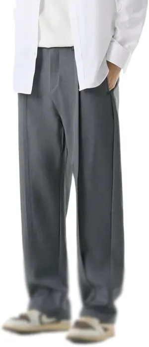 Autumn Casual Suit Pants Men's Pants Straight Loose Sweatpants Wide Leg Long Baggy Business Trousers