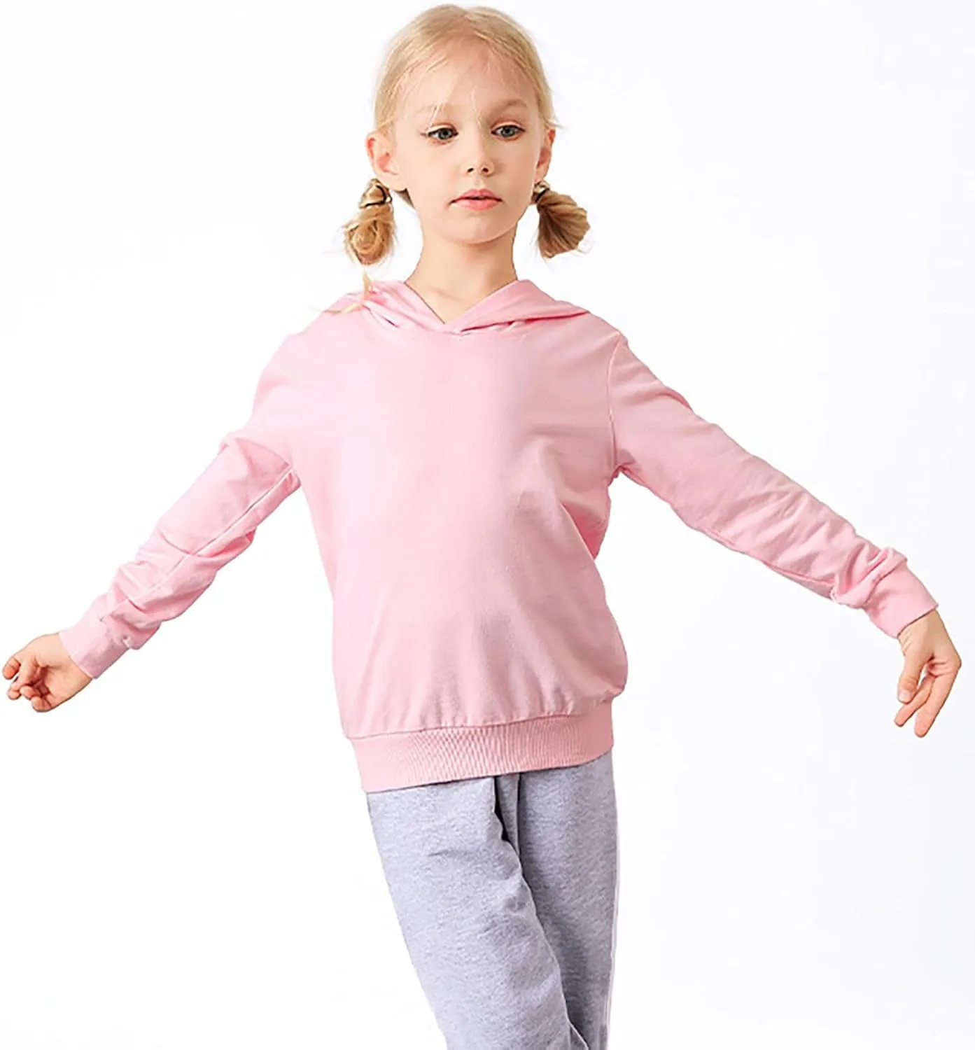 Baby Toddler Kids Boy Girl Solid Color Long Sleeve Casual Hoodie Sweatershirt Pullover Basic Clothes Tops
