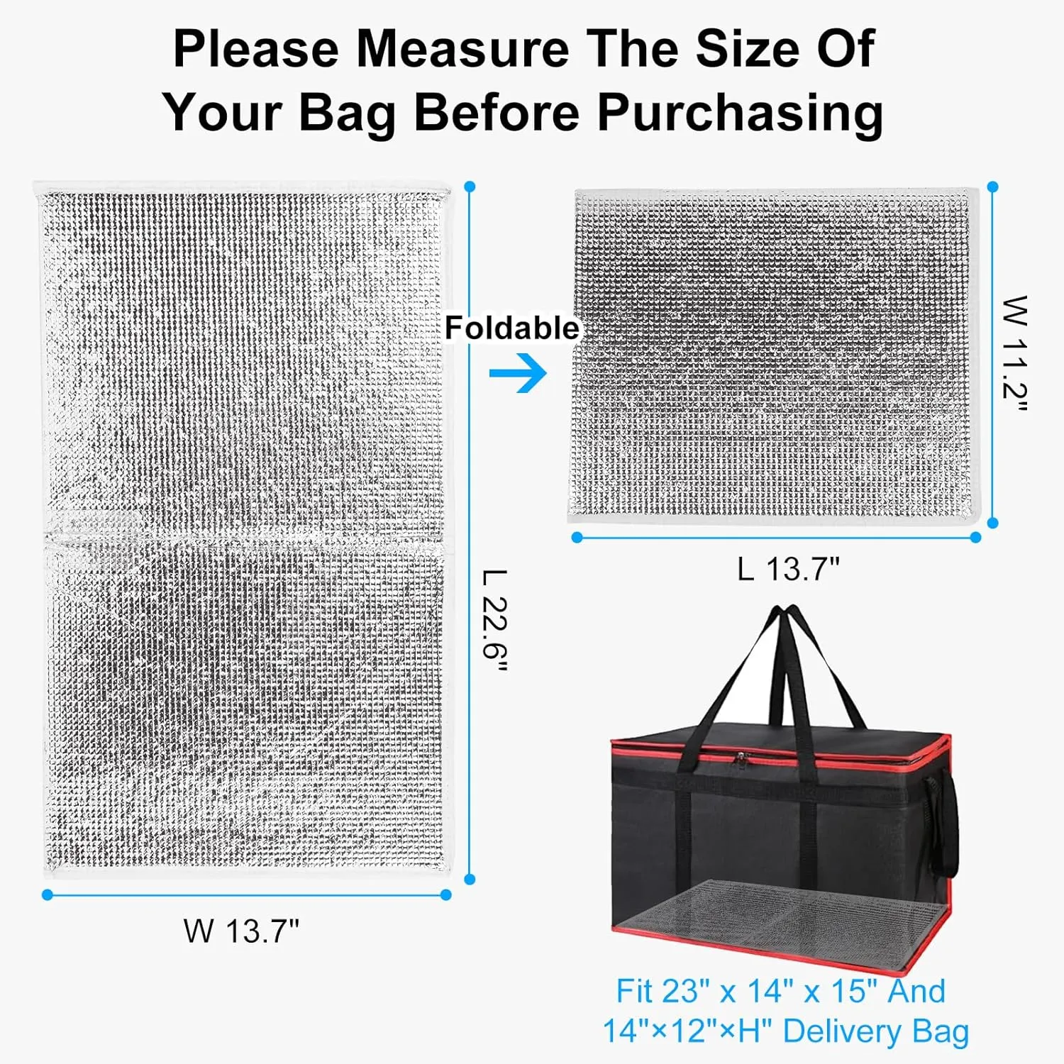 Bodaon 4PK Removable Hard Bottom for 23"W x 14"D Bag, XXX-Large Foldable Insulated Plate for Reusable Grocery Shopping Bags, Sturdy Supporter for Food Delivery Cooler Bag, Board for Catering Doordash