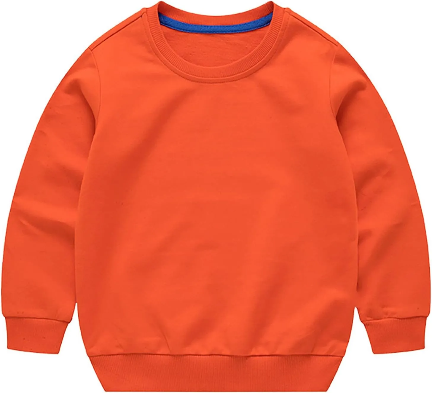 Boys and Toddlers' Basic Cotton Sweatshirt Baby Girl Classic Solid Crewneck Sweatshirt Pullover Tops Long Sleeve Shirt