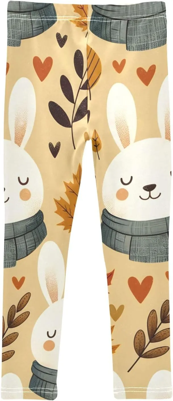 Bunny Head Love Autumn Girls Leggings Stretch Tights Pants Toddler Workout Dance Yoga Pants,4T