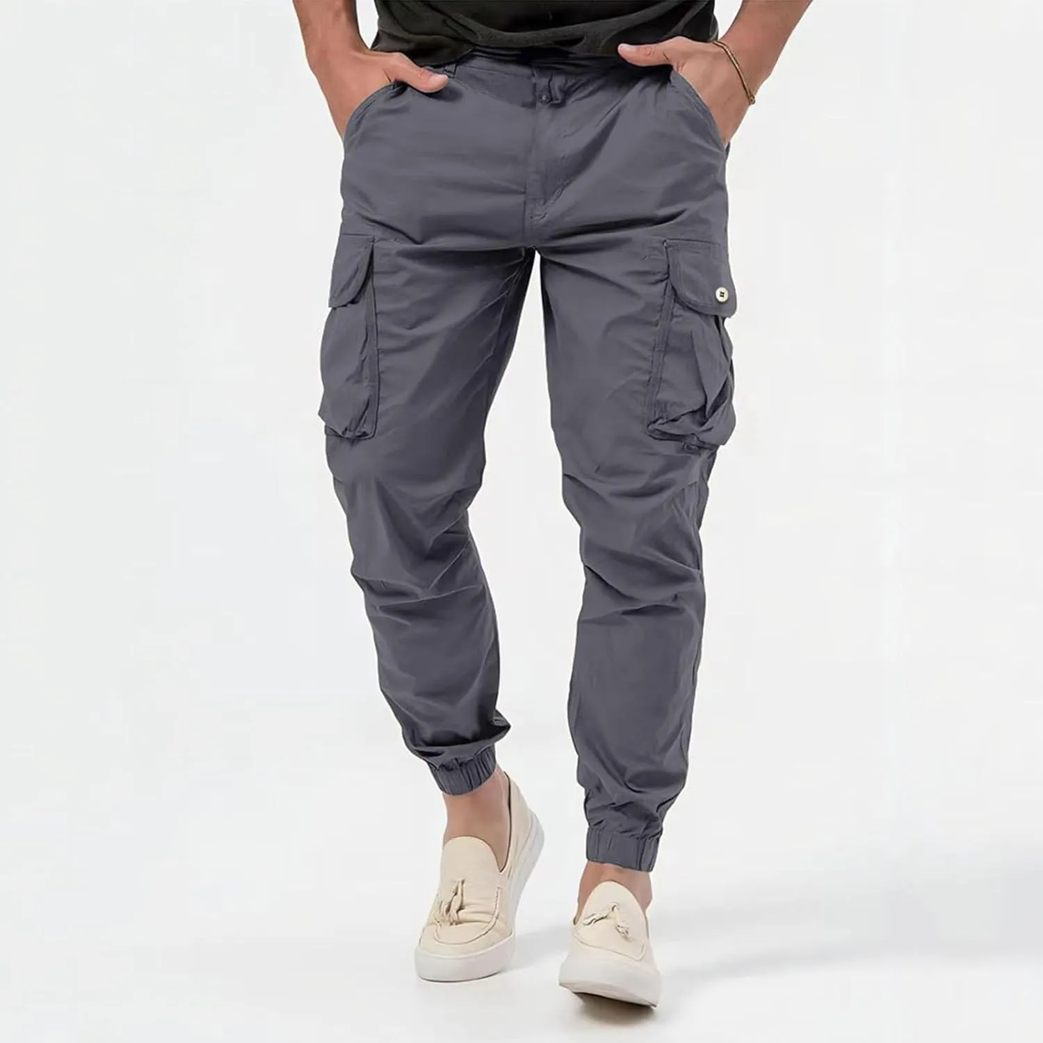 Cargo for Men Pants Male All Matching Tooling Multi Pocket Button Solid Color Trousers Pantalones Tcticos para Hombre