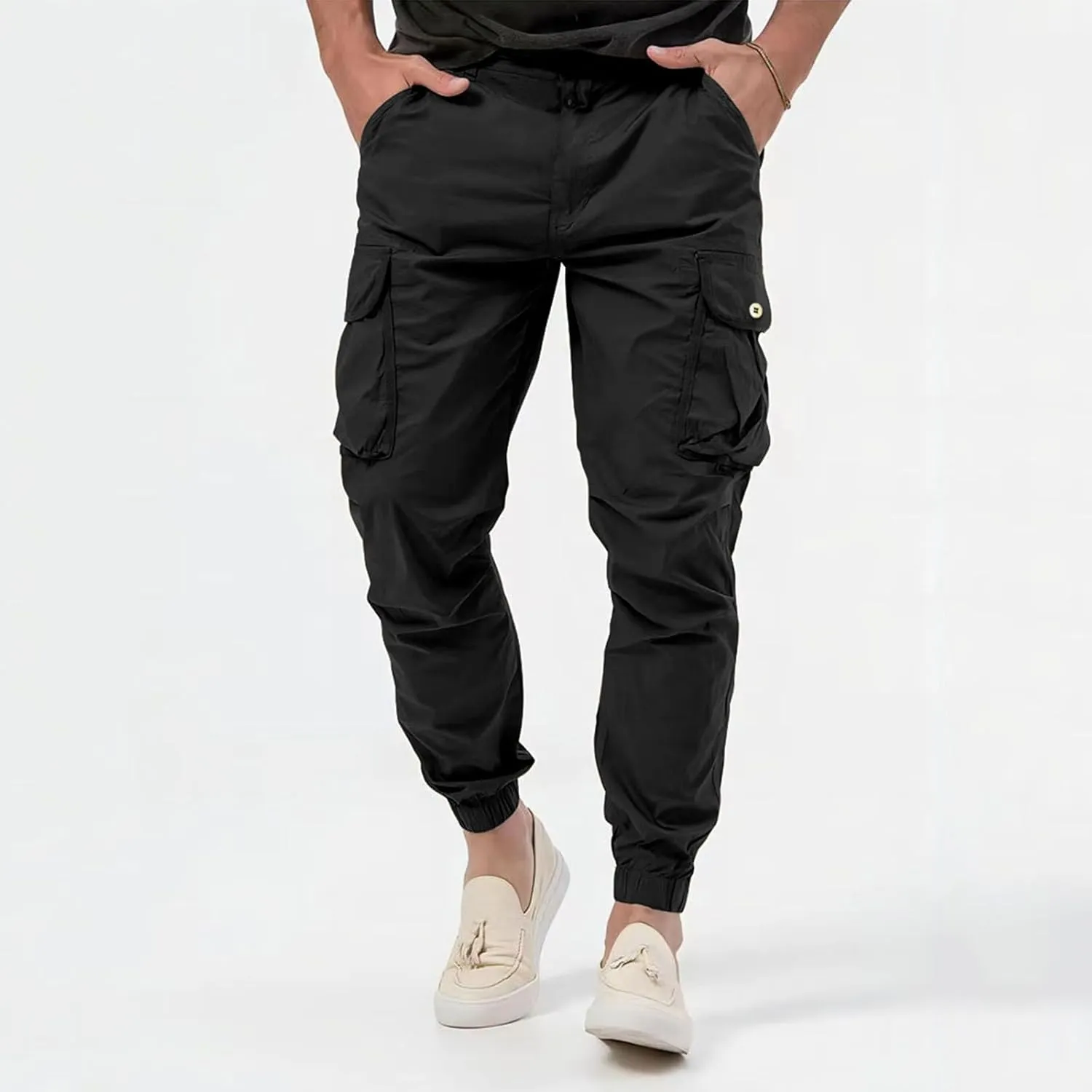 Cargo for Men Pants Male All Matching Tooling Multi Pocket Button Solid Color Trousers Pantalones Tcticos para Hombre