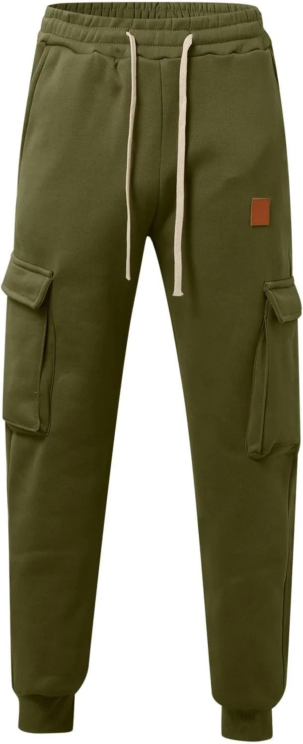 Cargo Men Pants Winter Fleece Men's Casual Cargo Multi Pocket Sports Casual Pants Pantaln Cargo