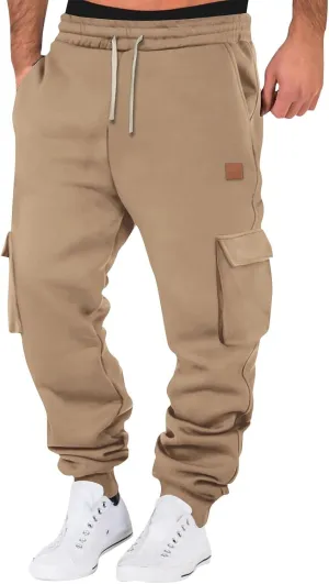 Cargo Men Pants Winter Fleece Men's Casual Cargo Multi Pocket Sports Casual Pants Pantaln Cargo
