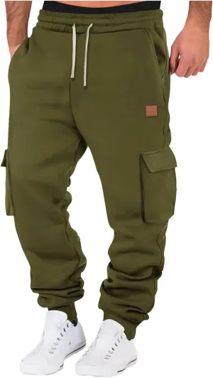 Cargo Men Pants Winter Fleece Men's Casual Cargo Multi Pocket Sports Casual Pants Pantaln Cargo