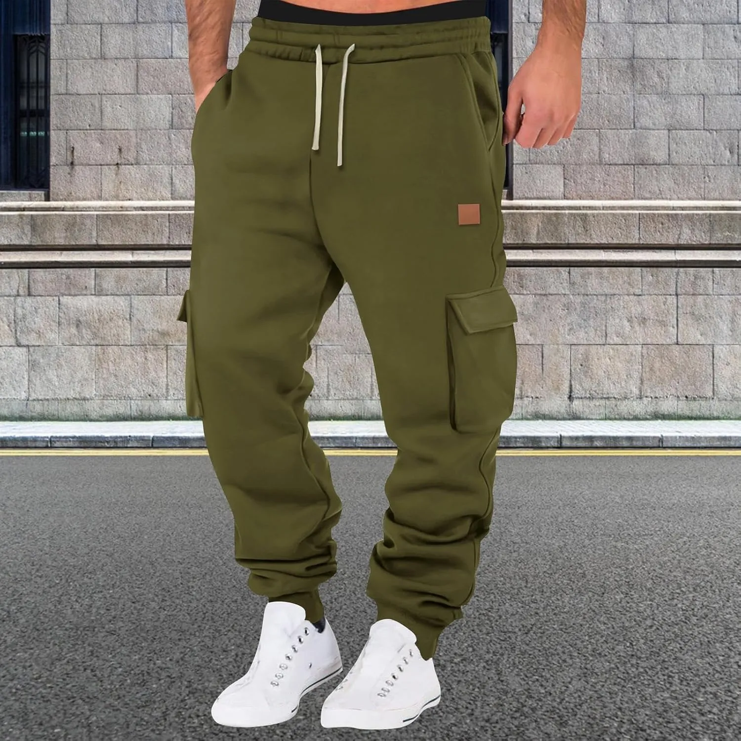 Cargo Men Pants Winter Fleece Men's Casual Cargo Multi Pocket Sports Casual Pants Pantaln Cargo
