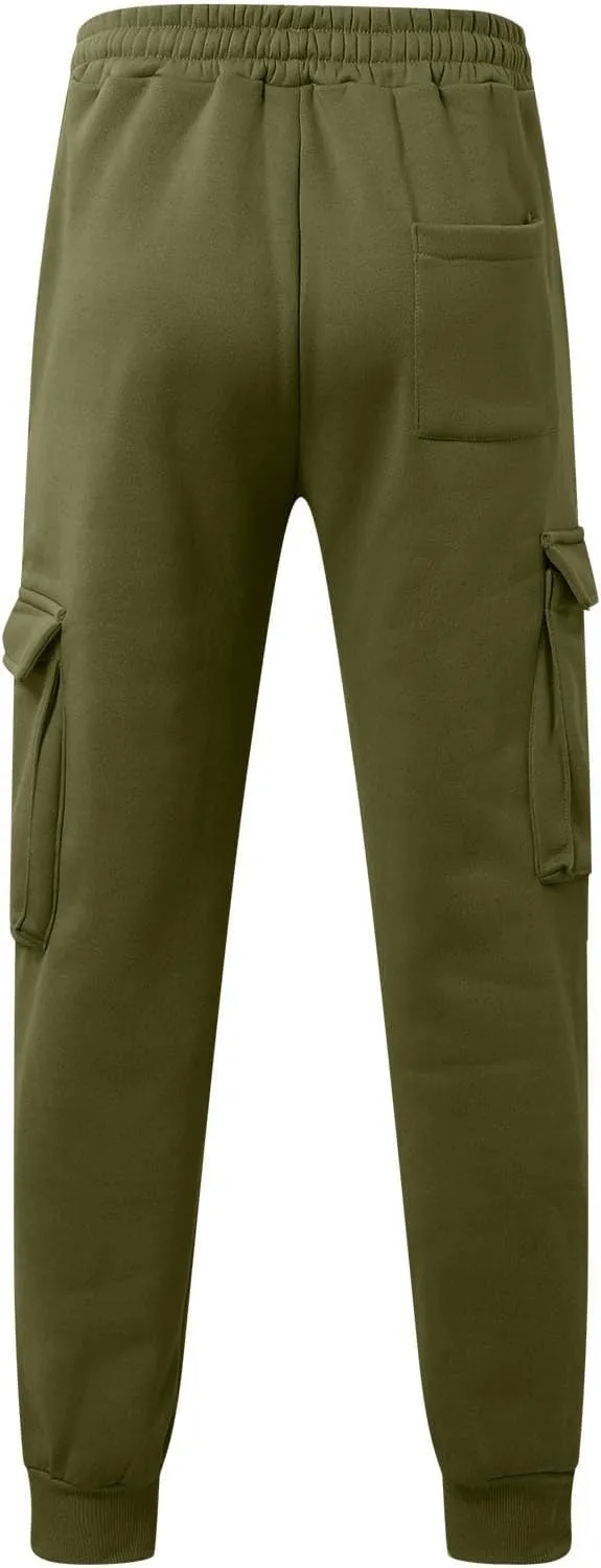 Cargo Men Pants Winter Fleece Men's Casual Cargo Multi Pocket Sports Casual Pants Pantaln Cargo