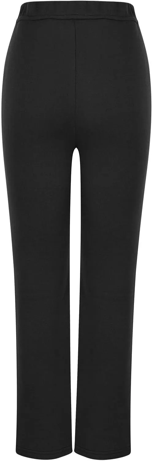 Comfy Straight Leg Pants for Women High Waisted Solid Color Lounge Trousers Pants with Pockets Casual Sweatpants