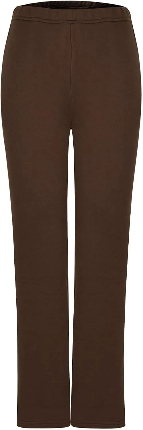 Comfy Straight Leg Pants for Women High Waisted Solid Color Lounge Trousers Pants with Pockets Casual Sweatpants
