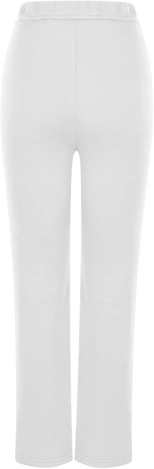 Comfy Straight Leg Pants for Women High Waisted Solid Color Lounge Trousers Pants with Pockets Casual Sweatpants