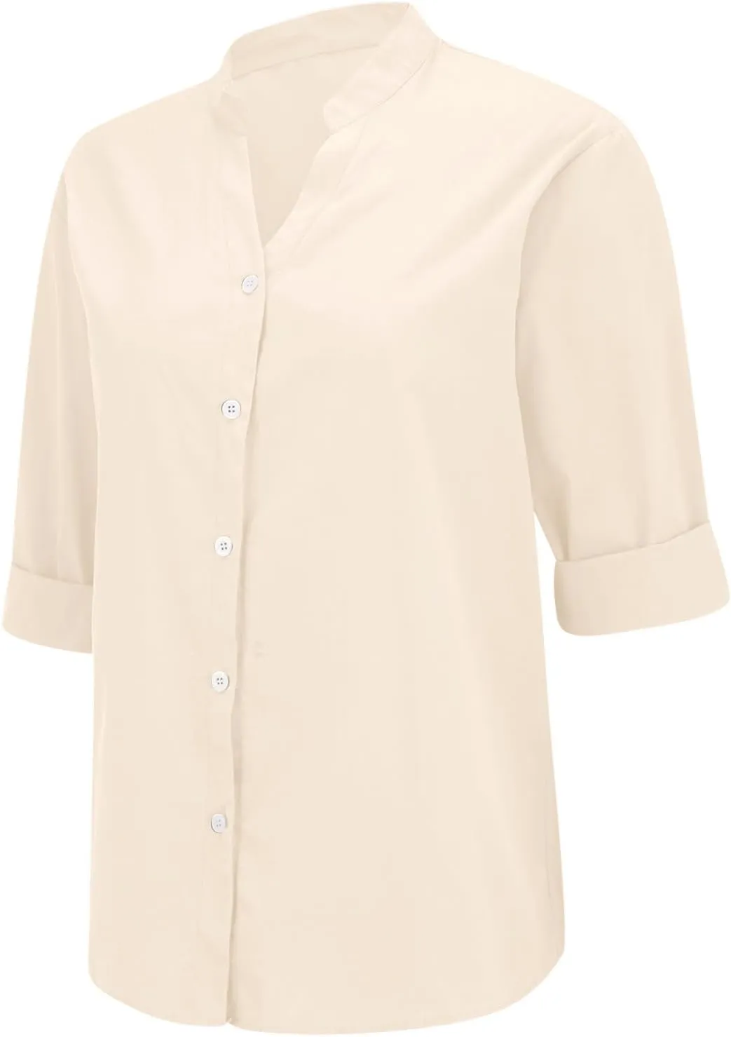 Cotton Linen Shirts for Women 2025 Trendy Roll Up Short/Long Sleeve Tshirts Workout Button Down Plus Size Shirt