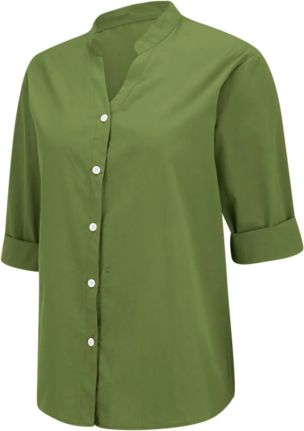 Cotton Linen Shirts for Women 2025 Trendy Roll Up Short/Long Sleeve Tshirts Workout Button Down Plus Size Shirt