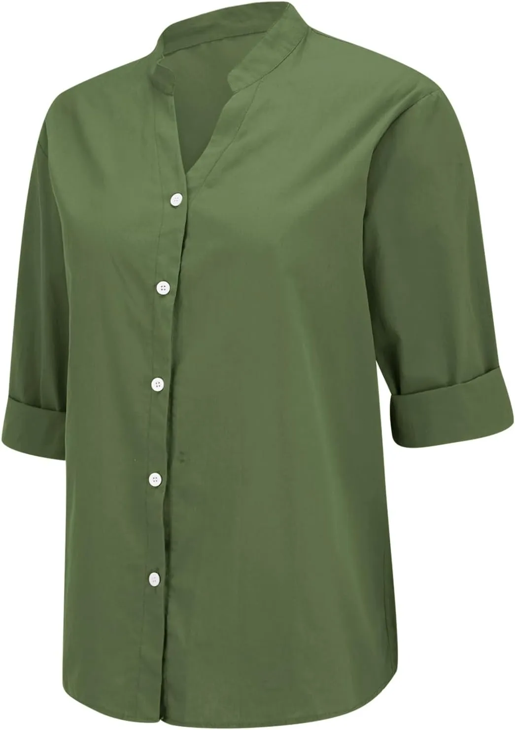 Cotton Linen Shirts for Women 2025 Trendy Roll Up Short/Long Sleeve Tshirts Workout Button Down Plus Size Shirt