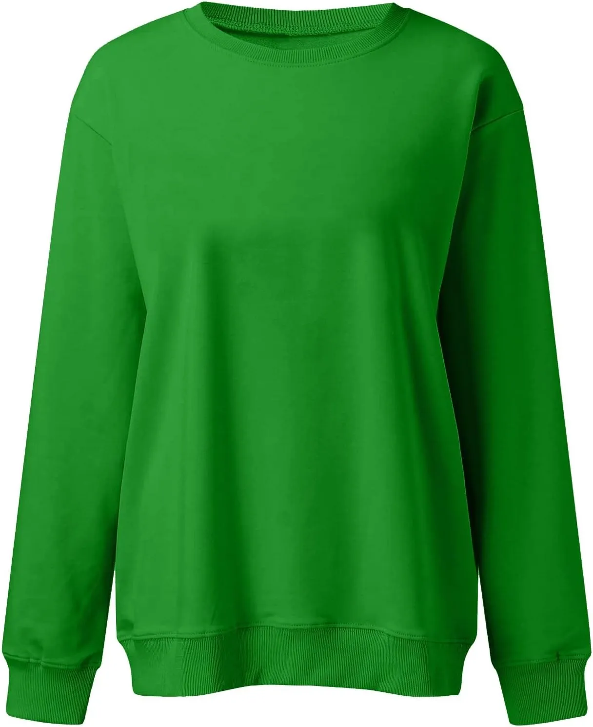 Crew Neck Sweatshirts Women Baggy Lightweight Pullover Tops Casual Drop Shoulder Comfy Preppy Sweatshirt Fall Outfits