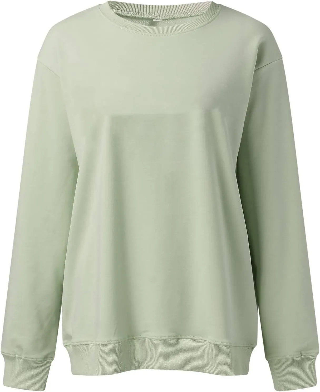 Crew Neck Sweatshirts Women Baggy Lightweight Pullover Tops Casual Drop Shoulder Comfy Preppy Sweatshirt Fall Outfits