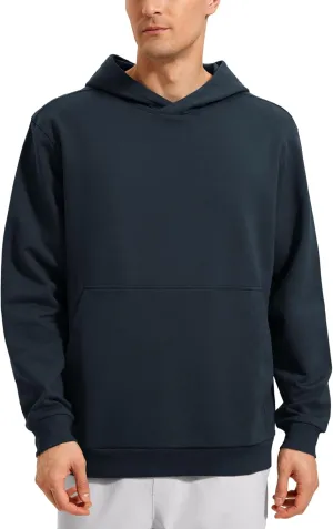 CRZ YOGA Mens Fleece Hoodies Basic Casual Hooded Sweatshirts Long Sleeve Pullover Workout Tops with Pocket