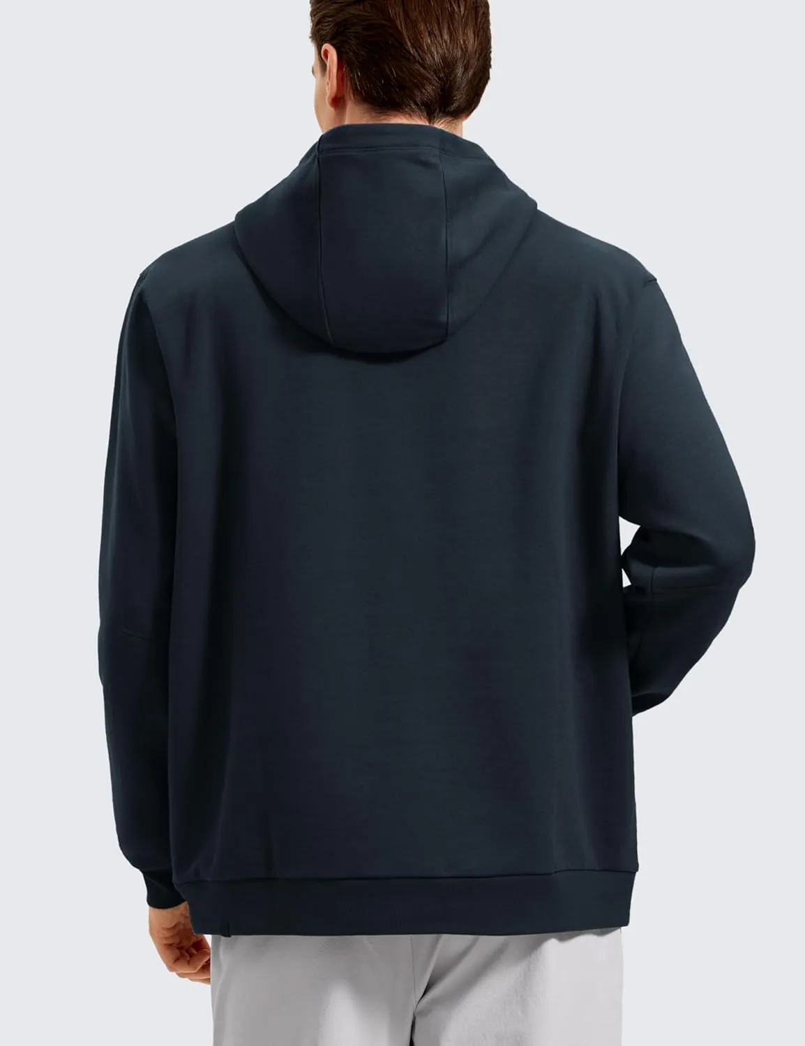 CRZ YOGA Mens Fleece Hoodies Basic Casual Hooded Sweatshirts Long Sleeve Pullover Workout Tops with Pocket