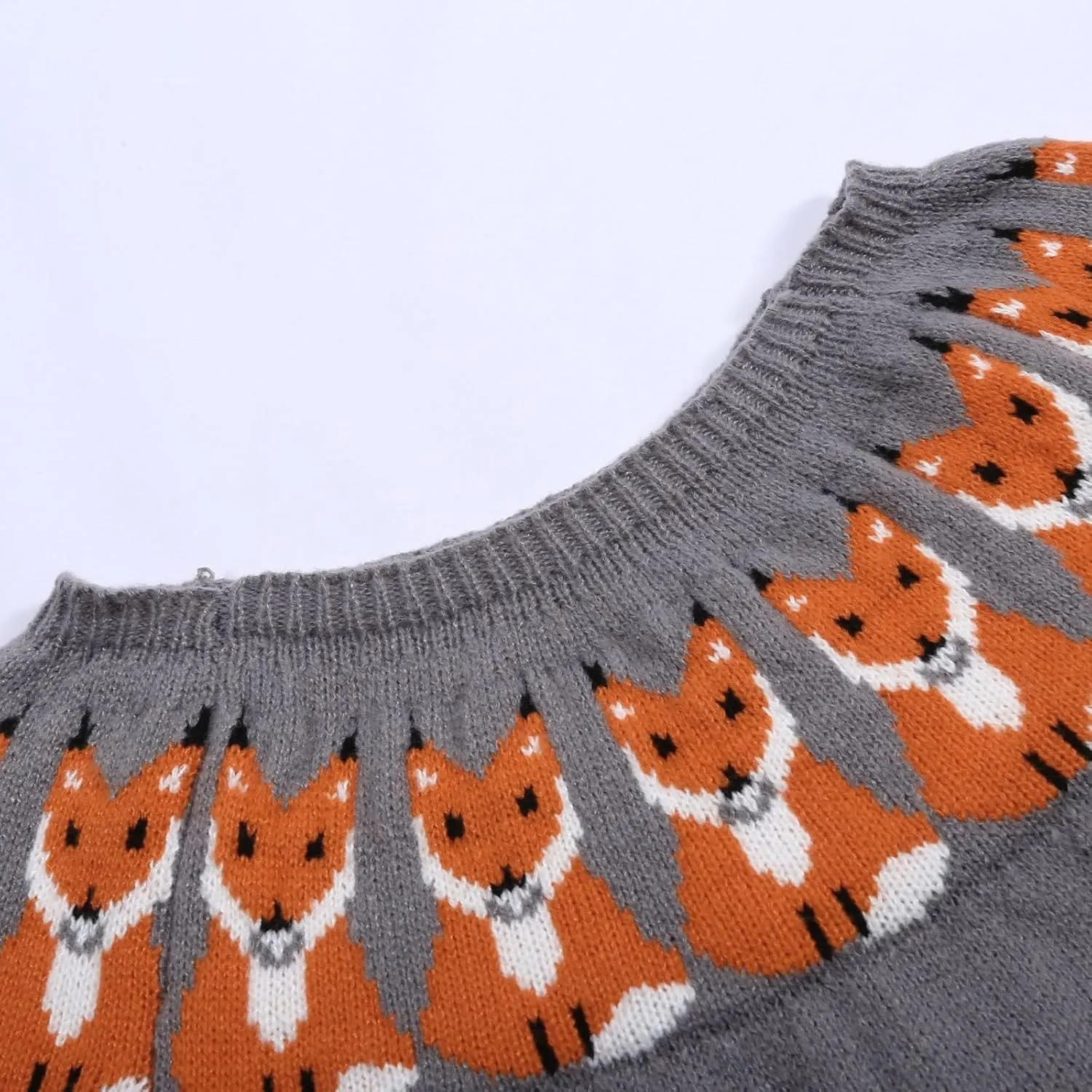 Fair Isle Sweater Women,Xmas Vintage Long Sleeve Boat Neck Retro Lightweight Pullover Top for Fall Winter