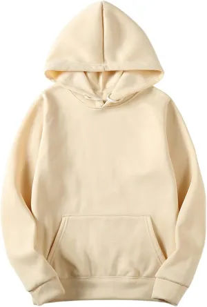 Fall Basic Fleece Women's Hoodies Classic Solid Long Sleeve Pullover Tops Casual Oversized Sweatshirt with Pocket