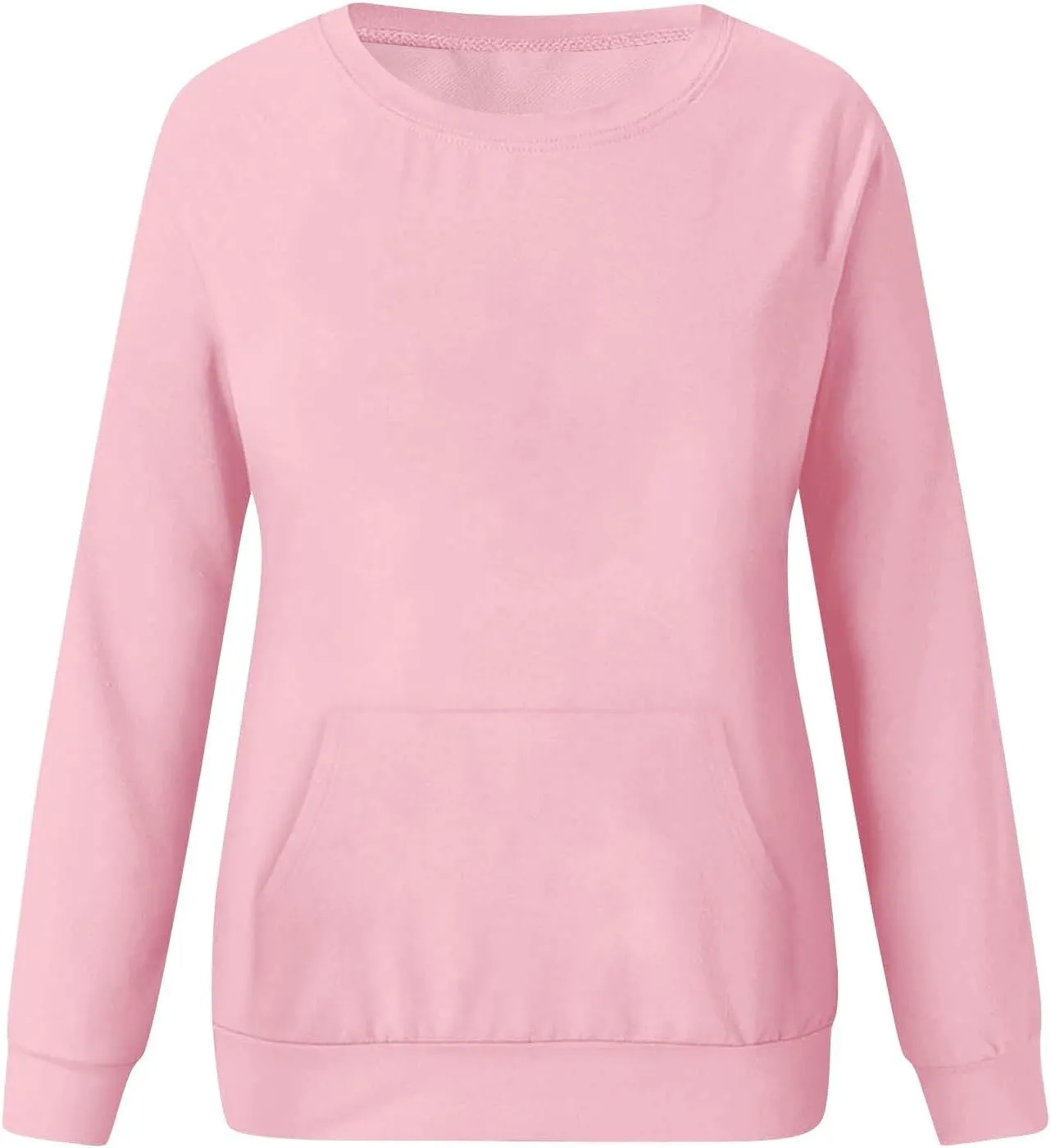 fanmpghleoo Sweatshirt for Women Crewneck Fleece Lined Sweatshirts with Pockets Drop Shoulder Trendy Plain Basic Comfy Hoodie