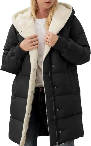 Faux fur Hood Snow Parka Hooded Puffer Jacket Lightweight Winter Coat Winter Puffer Coats Womens Winter Jacket Warm