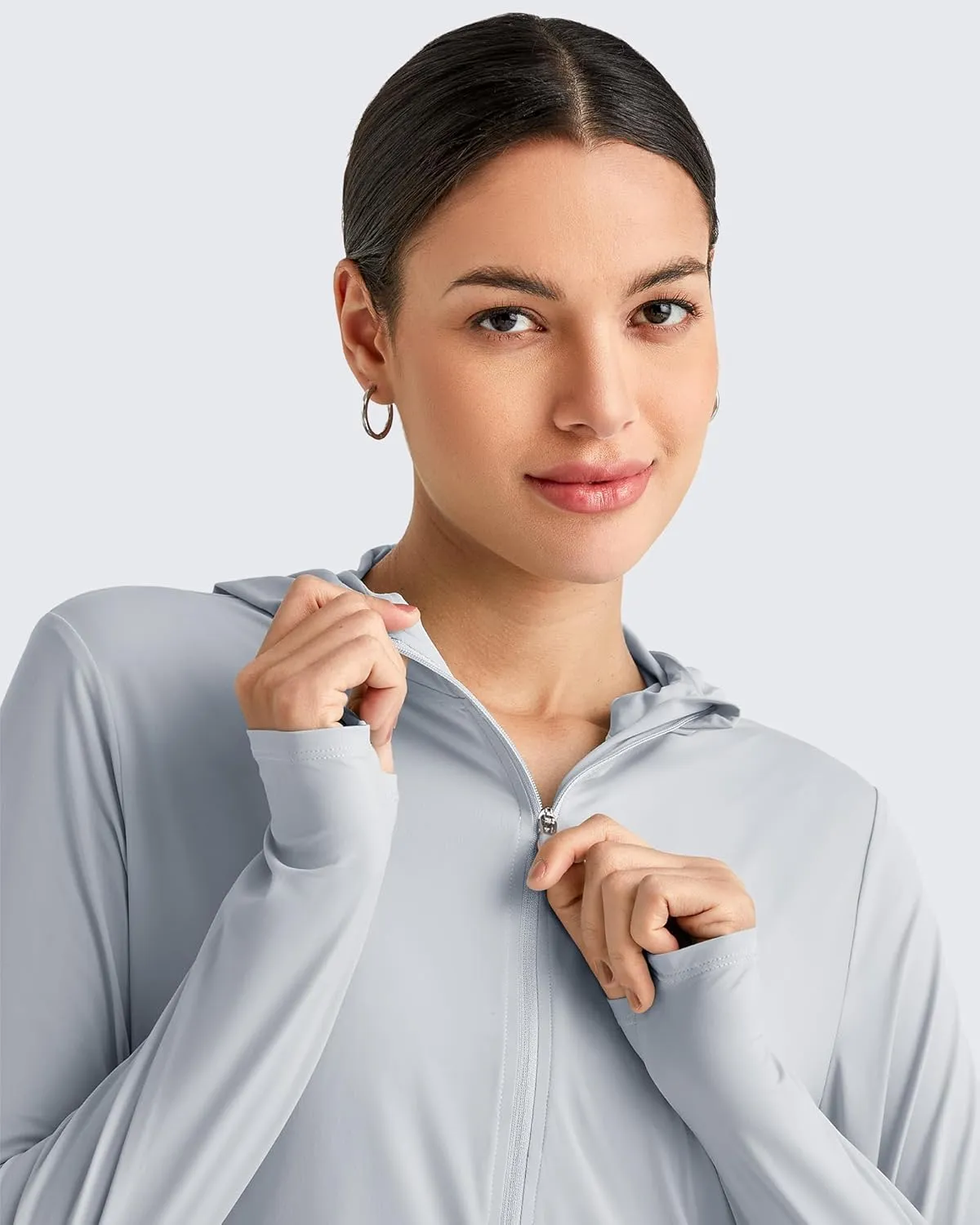G4Free Lightbreeze Womens UPF 50  Sun Shirts with Hoodie Long Sleeve Workout Tops Half Zip Rash Guard Hiking Fishing