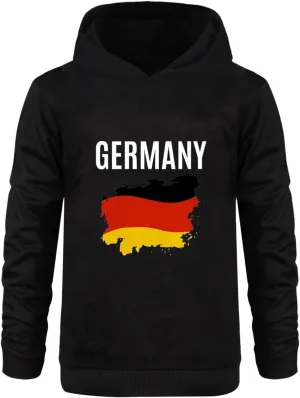 German Boys Girls Hoodies Long Sleeve Basic Germany Flag Pullover Sweatshirt Kids Athletic Top Blouse Letter Tops