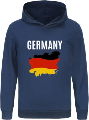 German Boys Girls Hoodies Long Sleeve Basic Germany Flag Pullover Sweatshirt Kids Athletic Top Blouse Letter Tops