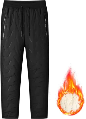 Giltpeak Lambswool Fleece-Lined Joggers Unisex Fleece Jogging Bottoms, Winter Fleece Pants with Pockets
