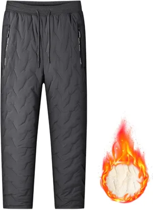 Giltpeak Lambswool Fleece-Lined Joggers Unisex Fleece Jogging Bottoms, Winter Fleece Pants with Pockets