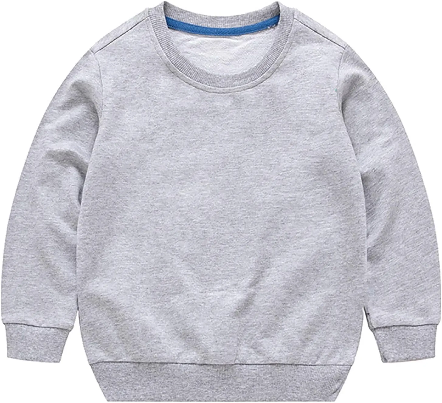 Girls and Toddlers' Basic Cotton Sweatshirt Baby Boy Classic Solid Crewneck Sweatshirt Pullover Tops Long Sleeve Shirt
