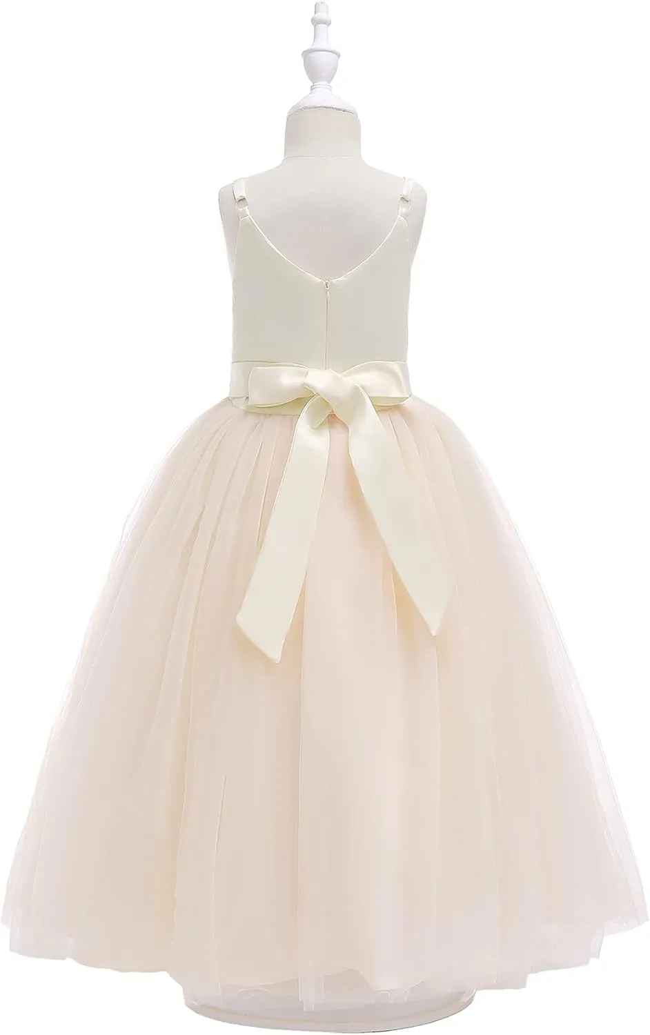 Glamulice Flower Girls Spaghetti Strap Tulle Dress Long A Line Wedding Pageant Dresses Princess Birthday Party Ball Gown