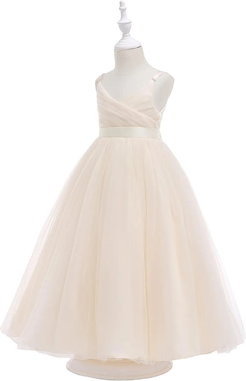 Glamulice Flower Girls Spaghetti Strap Tulle Dress Long A Line Wedding Pageant Dresses Princess Birthday Party Ball Gown