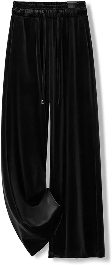 GUOYUXIAO Wide-Leg Pants for Women,Autumn Elastic High-Waist Casual Straight-Leg Trousers