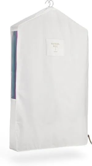 Hayden Hill Luxury Organic Cotton Garment Storage Bag - Short 40 Inch - Breathable & Moth-Proof Hanging Clothes Bag for Short Dresses, Jackets & Suits Organization - Certified Carbon Neutral