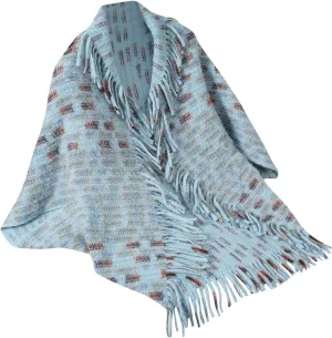 HGps8w Women's Tassels Knitted Shawl Wrap - Retro Ethnic Open Front Poncho Cape Elegant Wrap Cardigans Sweater Shawls
