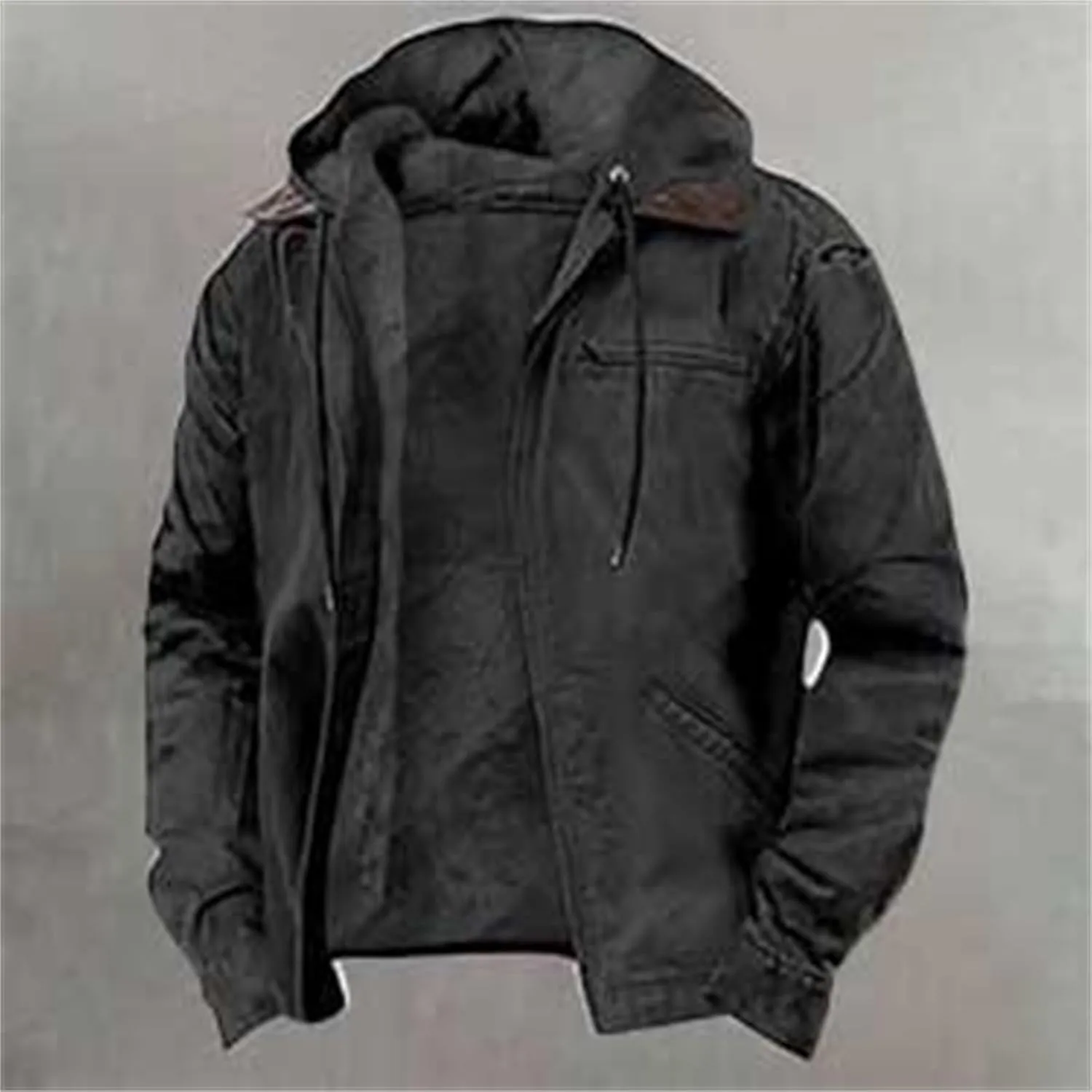 Hoodies for Men Full Zip Up Sweatshirt Heavyweight Fleece Jacket Sherpa Lined Flannel Hoodie Warm Hooded Coat