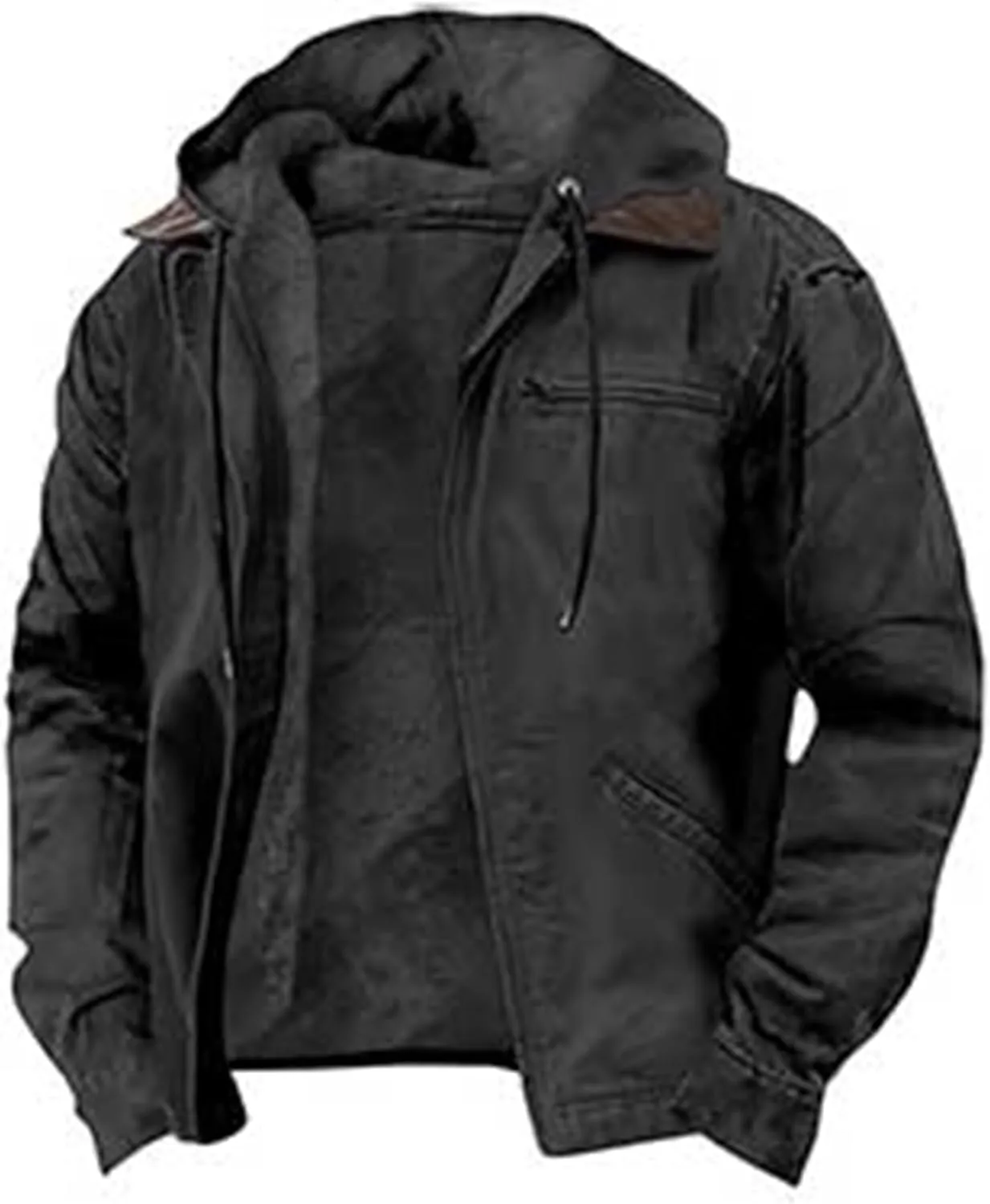 Hoodies for Men Full Zip Up Sweatshirt Heavyweight Fleece Jacket Sherpa Lined Flannel Hoodie Warm Hooded Coat