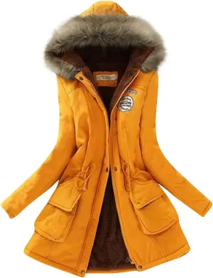 HTHLVMD Womens Winter Coats Warm Sherpa Lined Parkas Jacket Thickened Windproof Outerwear with Fur Hood Winter Parkas