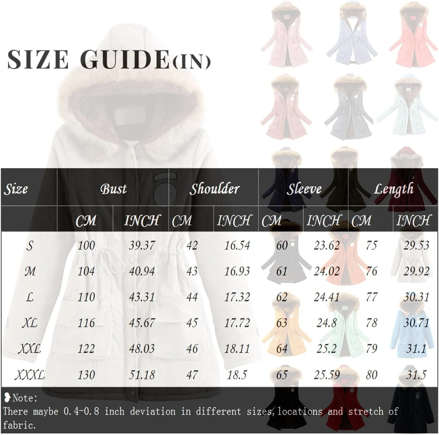 HTHLVMD Womens Winter Coats Warm Sherpa Lined Parkas Jacket Thickened Windproof Outerwear with Fur Hood Winter Parkas