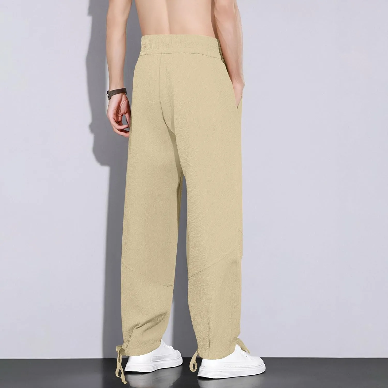 Jogger Pants for Men Sweatpants Casual Jogging Running Tapered Trousers Male Elastic Waist Track Pants Cinch Bottoms