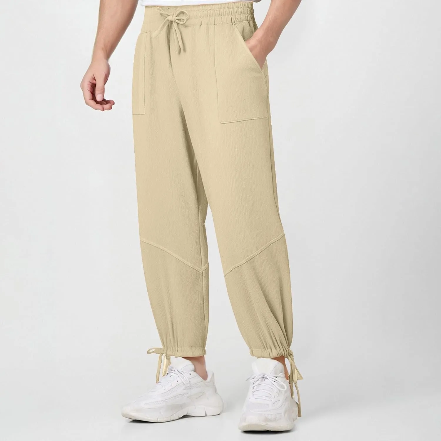 Jogger Pants for Men Sweatpants Casual Jogging Running Tapered Trousers Male Elastic Waist Track Pants Cinch Bottoms