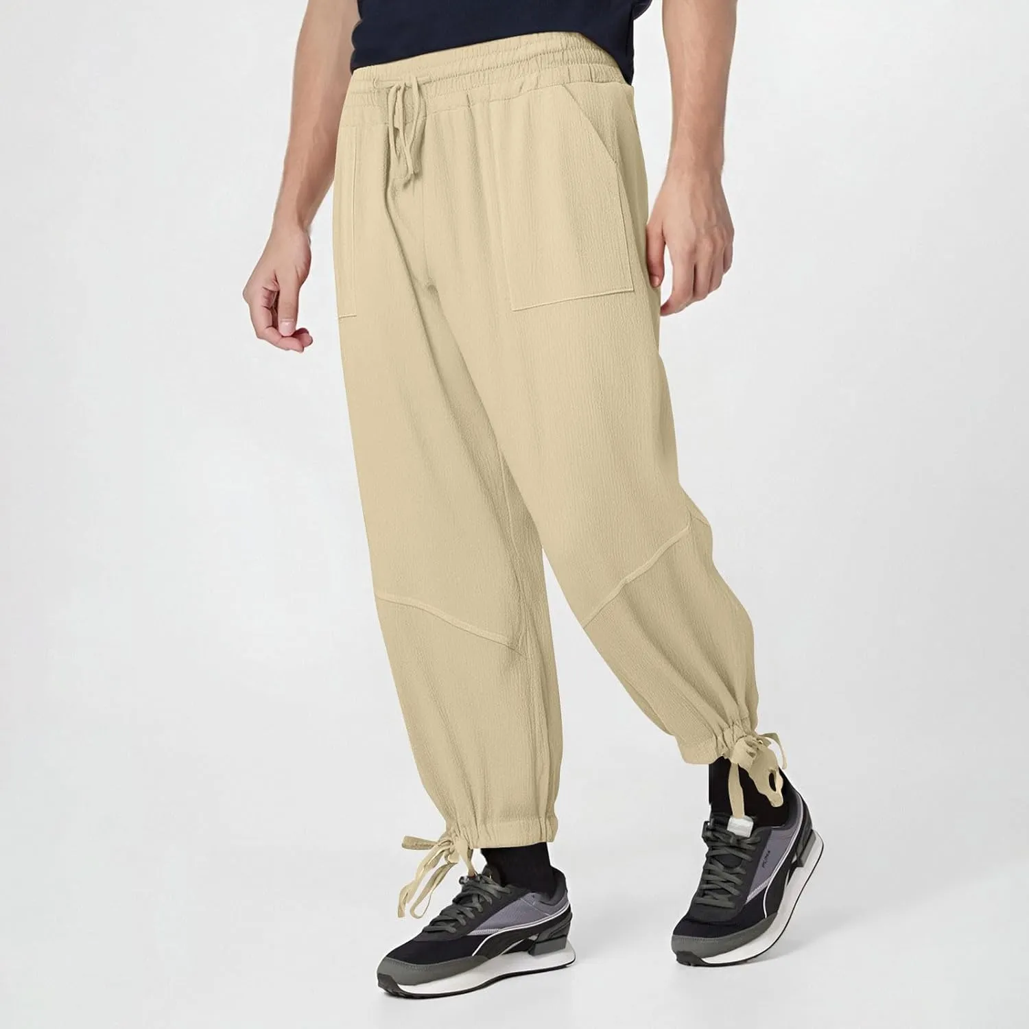 Jogger Pants for Men Sweatpants Casual Jogging Running Tapered Trousers Male Elastic Waist Track Pants Cinch Bottoms
